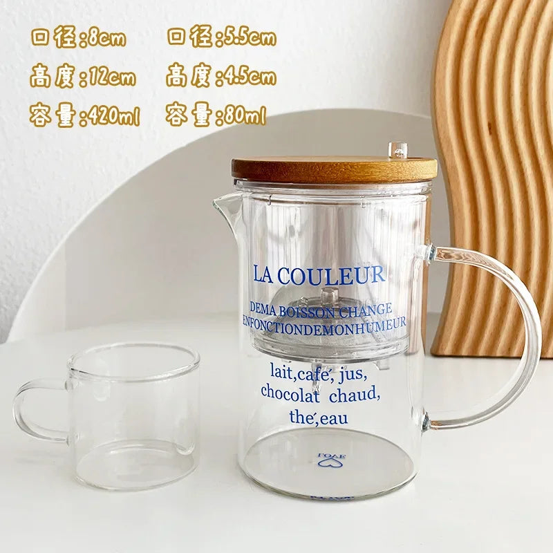 Glass Tea Separation Cup – Large Capacity Heat-Resistant Mug with Infuser for Flower Tea or Office Use