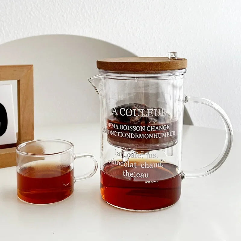 Glass Tea Separation Cup – Large Capacity Heat-Resistant Mug with Infuser for Flower Tea or Office Use
