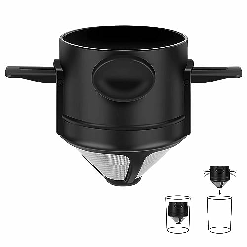 Coffee Dripper Stainless Steel Folding Coffee Dripper No Filter Required Paperless Dripper Stand Coffee Stylish Outdoor Coffee Drip Compact Outdoor Camping Eco Portable Convenient - SQN station